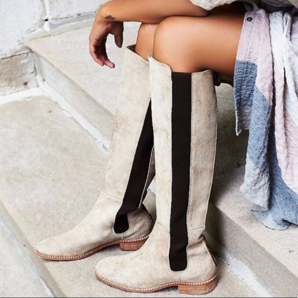 Free People Shoes - Free People Callow Distressed Leather Tall Boots
